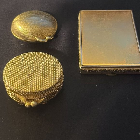 Vintage SET of 3 Compact Gold Tone Cases - Houbigant Ultima - Picture 2 of 12